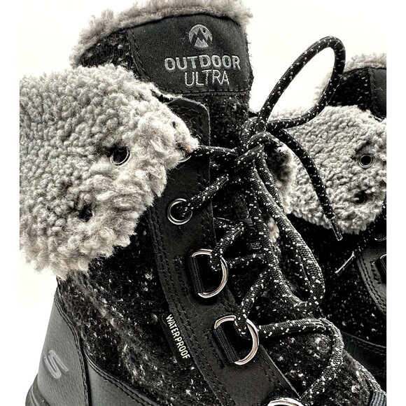 Skechers On-The-Go Outdoors Ultra Winter Sneaker Boots Waterproof Black Sz 9.5 - Picture 3 of 10
